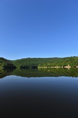 the river loire in france mirrors smooth on a summer day