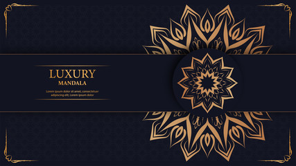 Luxury mandala with royal golden arabesque arabic islamic east style background 