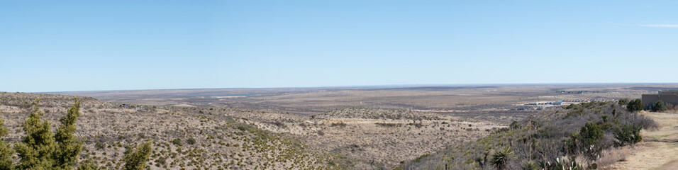 Looking out at town of Carlsbad New Mexico from up on the hill