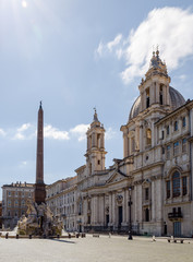 Fototapeta na wymiar Piazza Navona and the Four Rivers fountains, Rome, Italy