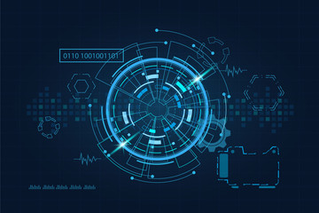 Sci fi futuristic user interface, HUD, Technology abstract background , Vector illustration.