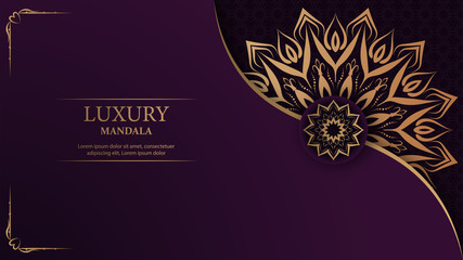 Luxury mandala with royal golden arabesque arabic islamic east style background 