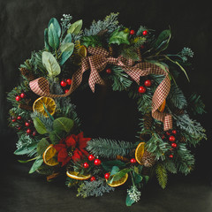 Christmas wreath . holiday theme