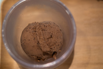 Chocolate ice cream scoops