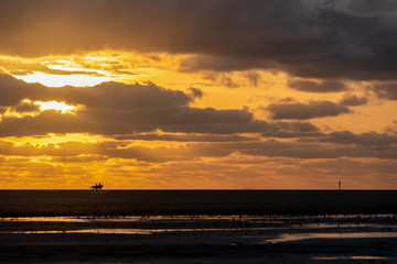 Sunset on the beach at St Peter-Ording