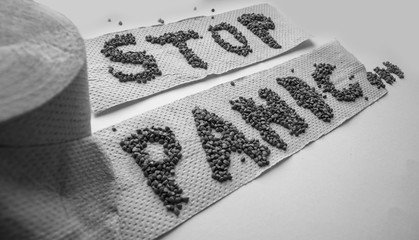 toilet paper and buckwheat, with the help of buckwheat the inscription 