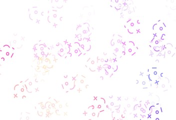Obraz na płótnie Canvas Light Pink, Yellow vector pattern with Digit symbols.