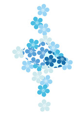 花とハートをモチーフにデザインした背景素材