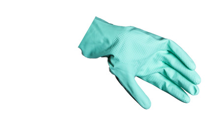 latex gloves for virus protection. background top view. copy space for text