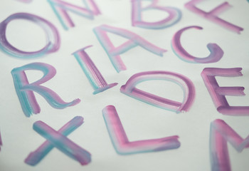 English alphabet . children's color . background