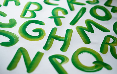 English alphabet . children's color . background