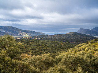 Landscape of a fertile valley in Spain