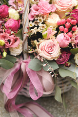 a variety of flowers.Bouquet . close up.