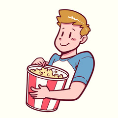 man eat jumbo popcorn