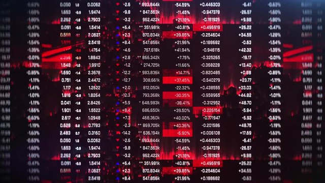 Numbers decreasing, prices, sales dropping, stock market crash, crisis, default. Abstract financial background, economic report, forecast