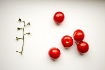 cherry tomatoes on white background