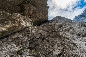 Beautiful hike and climb to the Zugspitze near Ehrwald and Eibsee, the highest mountain in Germany