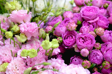 a variety of flowers.Bouquet . close up.