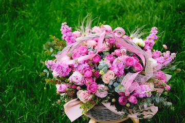 a variety of flowers.Bouquet . close up.