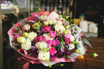a variety of flowers.Bouquet . close up.