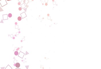 Light Pink vector background with polygonal style with circles.
