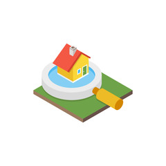 House Search isometric vector Colouerd icon Illustration EPS 10