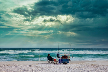 "Stormy Surf Fishing"