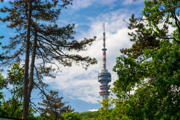 TV transmitter tower in Pecs on the top of the mountain