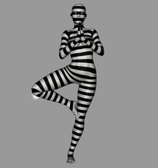 vector illustration of a girl namaste