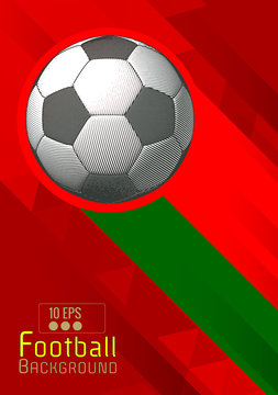 Engraving football graphic layout with color stripe on red BG