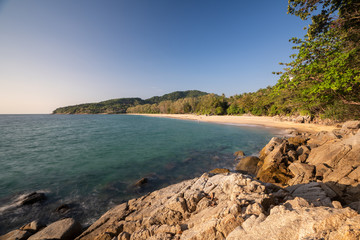 beautiful Nai Ton beach, Phuket thailand sunset time