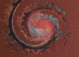 Low poly abstract spiral graphic background