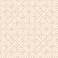 Abstract seamless background with geometric pattern on beige background, texture, vector