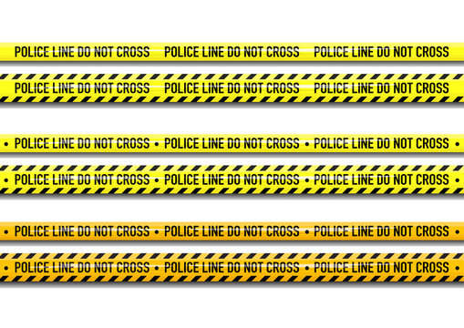 Vector Police line do not cross tape on white