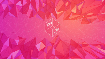 Pink abstract polygonal background