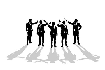 Various business man silhouettes 3