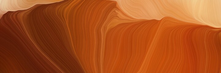 very futuristic background banner with sienna, sandy brown and dark red color. modern soft curvy waves background design