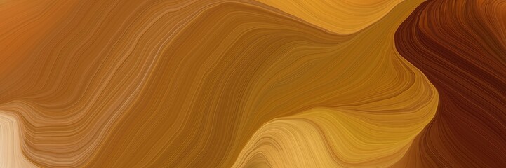 very landscape banner with waves. smooth swirl waves background illustration with sienna, dark red and sandy brown color