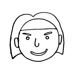 Obraz na płótnie Canvas cartoon face vector people. Hand drawn line art illustration. Human emotions doodle set