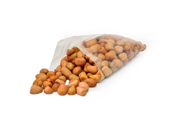 peanuts on white background