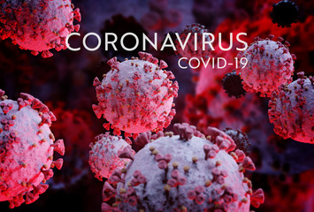 Microscope close-up of the coronavirus covid-19 disease. 2019-nCoV spreading in body. 3D rendering of the bacteria on a microscopic level.