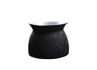 old pot isolated on white background