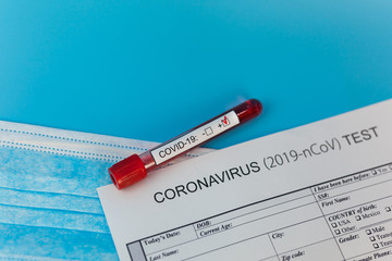 Positive blood test result for the new rapidly spreading Coronavirus