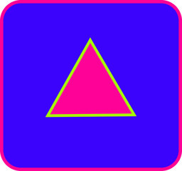 Triangle button neon pink and blue background 