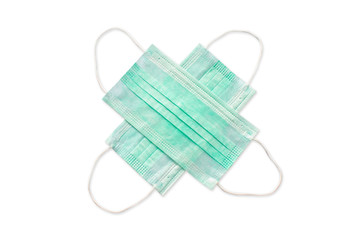 Medical protective face mask on white background, Disposable surgical face mask cover the mouth and nose