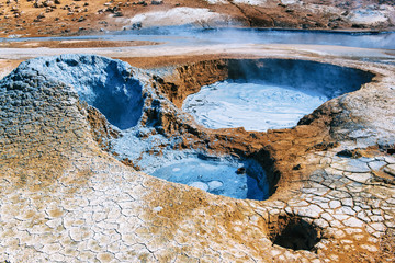 Geothermal area Hverir, Iceland.