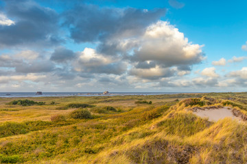 Dune landscape on the beach of St Peter-Ording