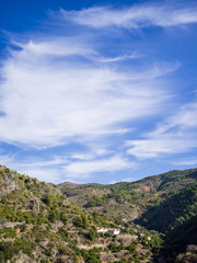 landscape with mountains and blue sky