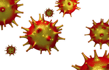 Chinese coronavirus COVID-19. 3d render of a virus. 3d render of a virus on white background.