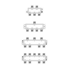 Four Six Eight Way Coaxial Cable Splitters